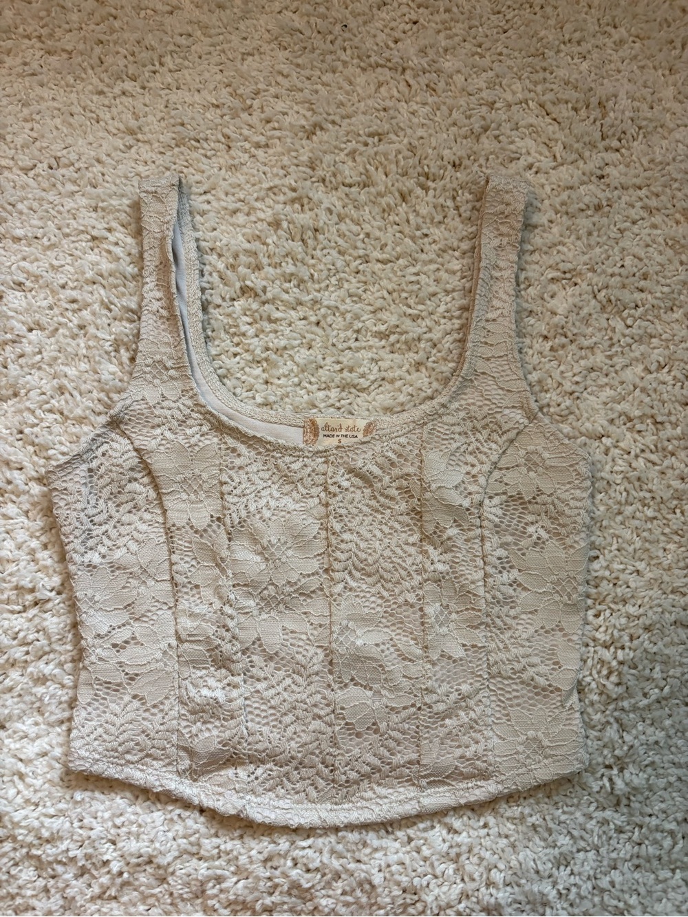 Altar'd State Cream Lace Crop Tank
